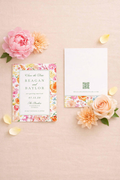 Colorful Floral Save the Date Template