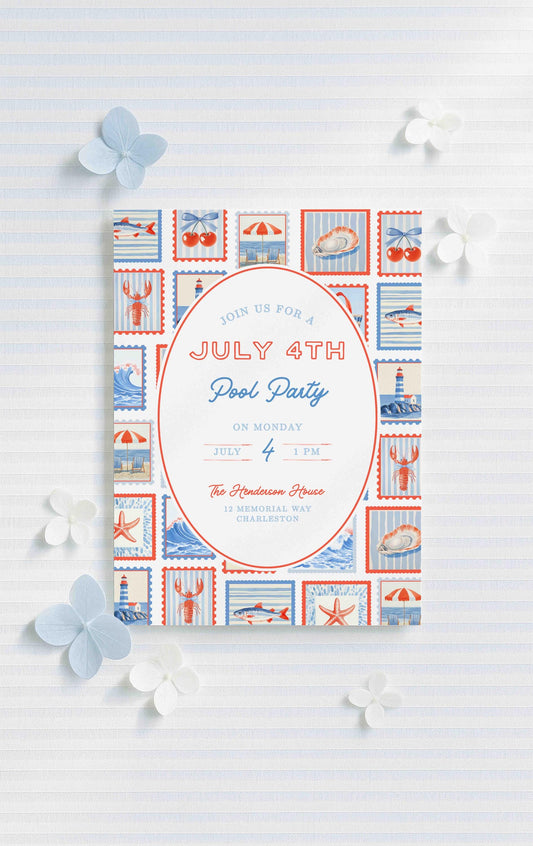 Pool Party Party Invitation Template