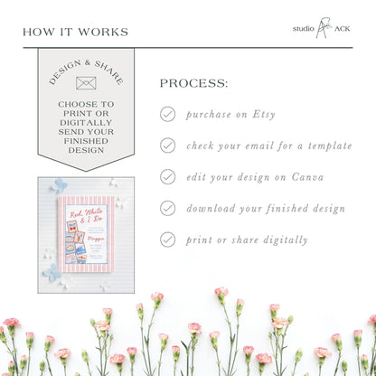 Red, White & I Do Bridal Shower Invitation Template