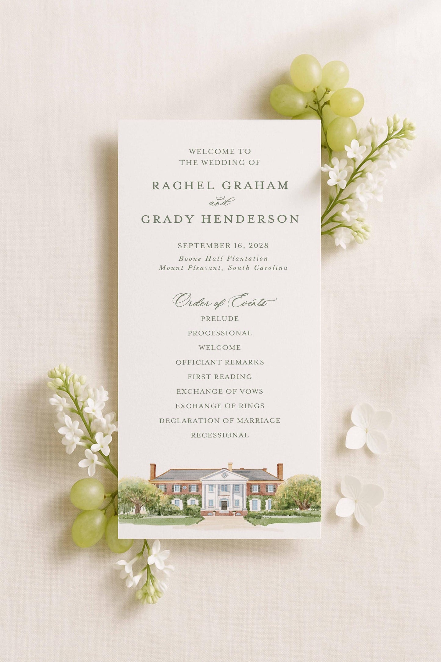Boone Hall Wedding Template Bundle