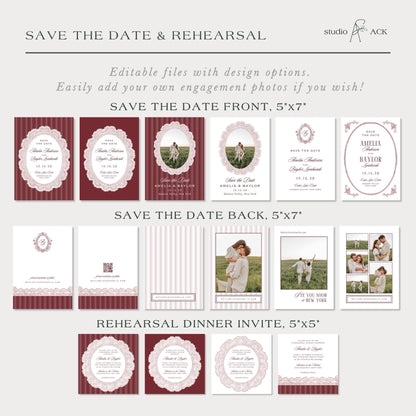 Vintage Lace Wedding Template Bundle