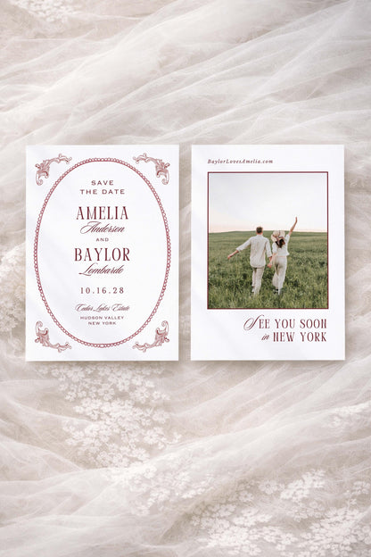 Vintage Lace Save the Date Template