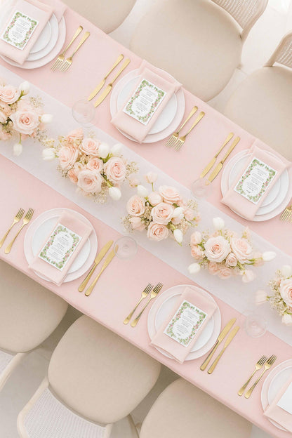 Hand-Painted Floral Wedding Menu Template