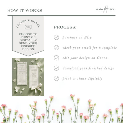 Southern Toile Wedding Program Template
