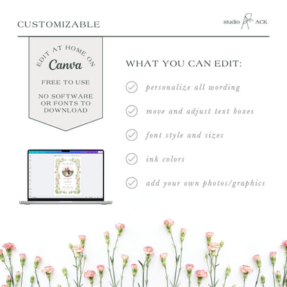Hand-Painted Floral Save the Date Template