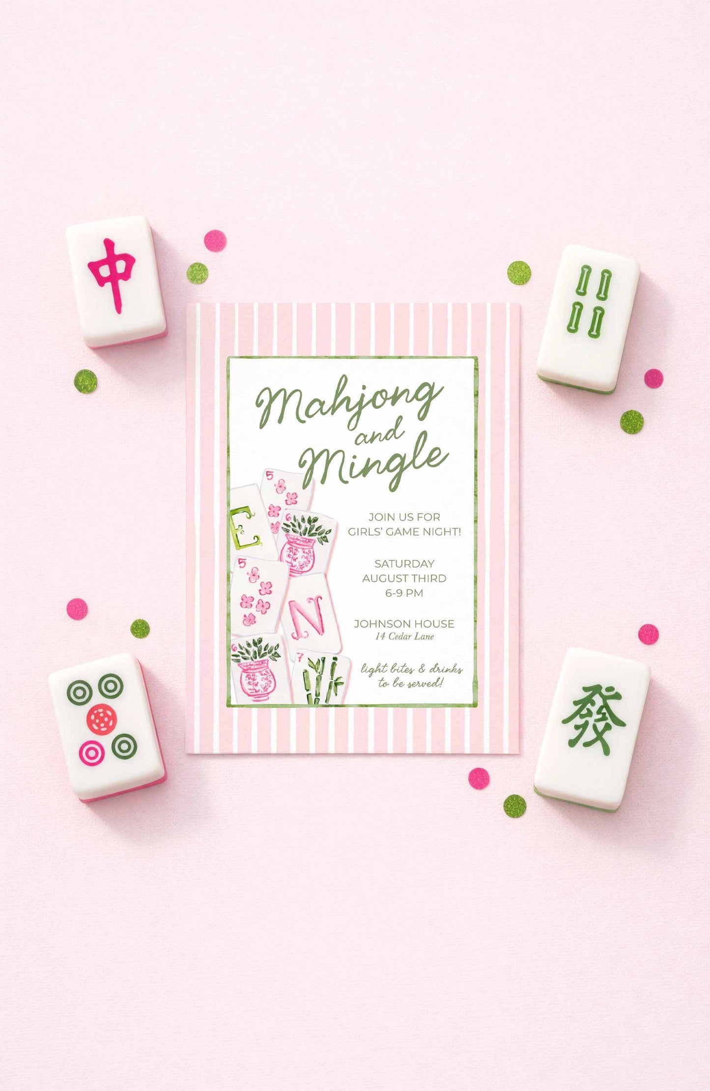 Mahjong Party Invitation Template
