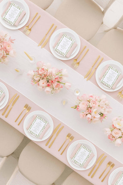 Hand-Painted Floral Wedding Menu Template