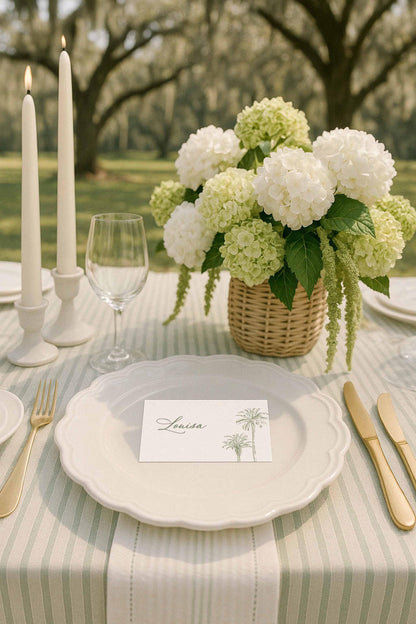 Southern Toile Wedding Place Card Template