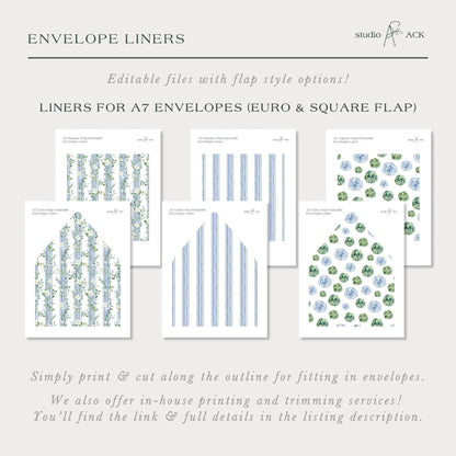 Blue, White & Green Wedding Invitation Suite Template