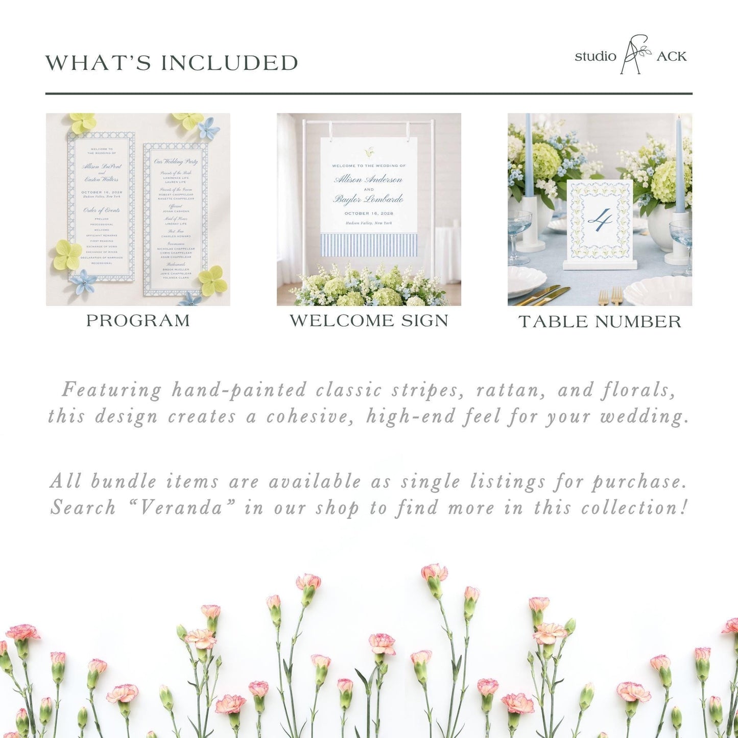 Blue Rattan Wedding Template Bundle
