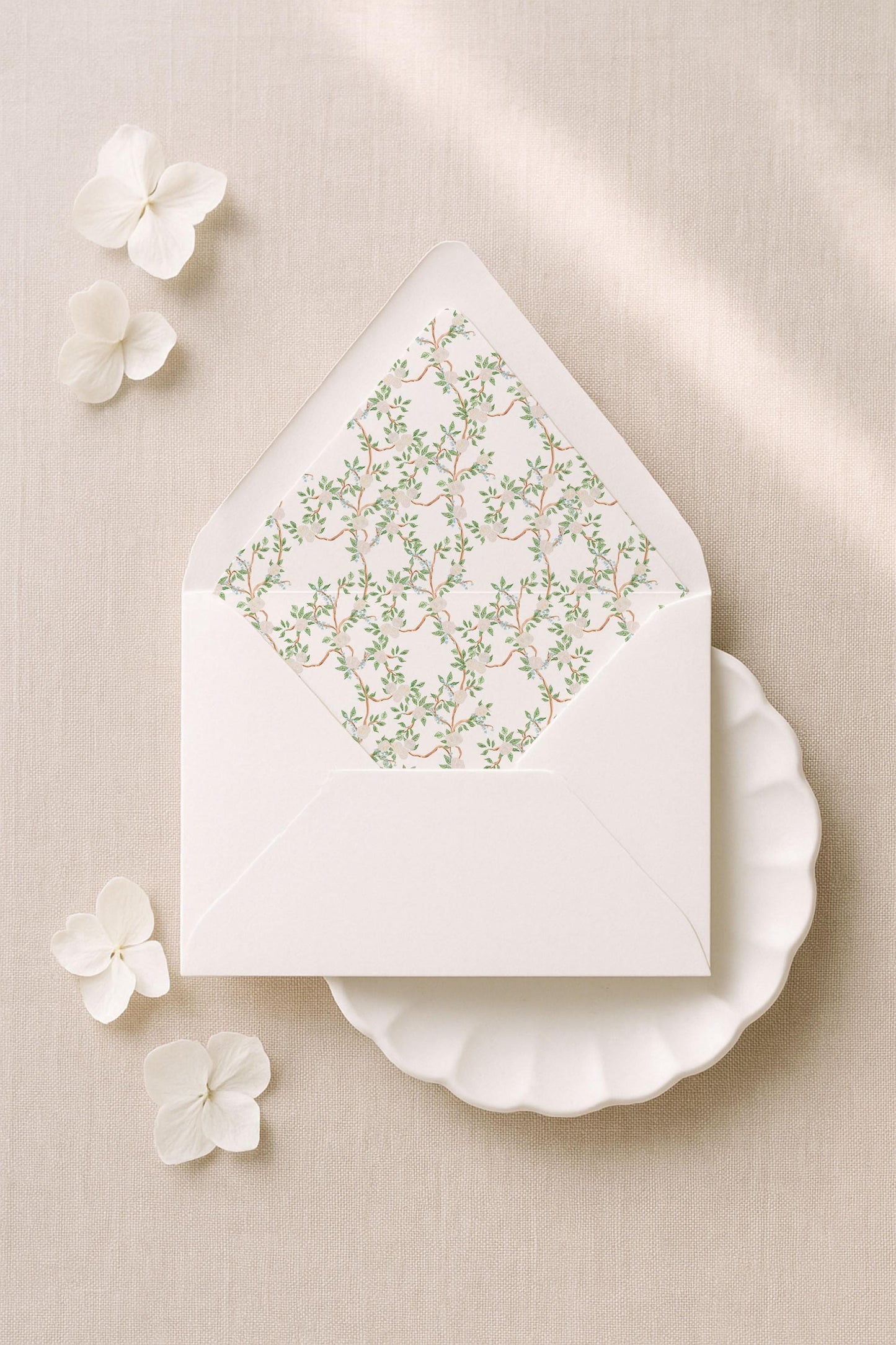 Neutral Chinoiserie Wedding Invitation Suite Template
