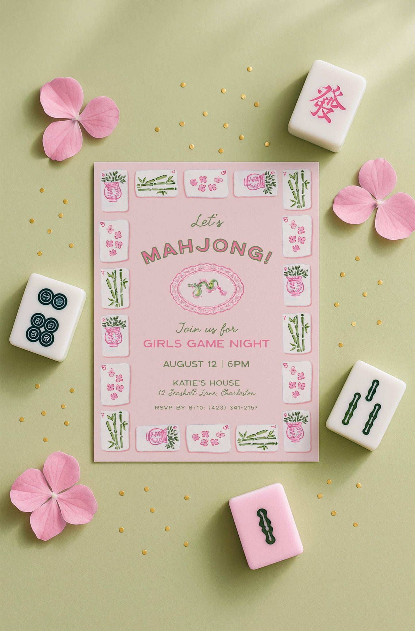 Mahjong Party Invitation Template