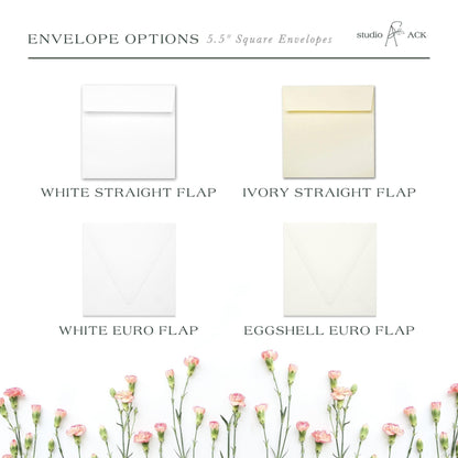5x5 Card Professional Printing | 5" Square Card Stock Prints with Optional Envelopes | Template Printing from studioACK