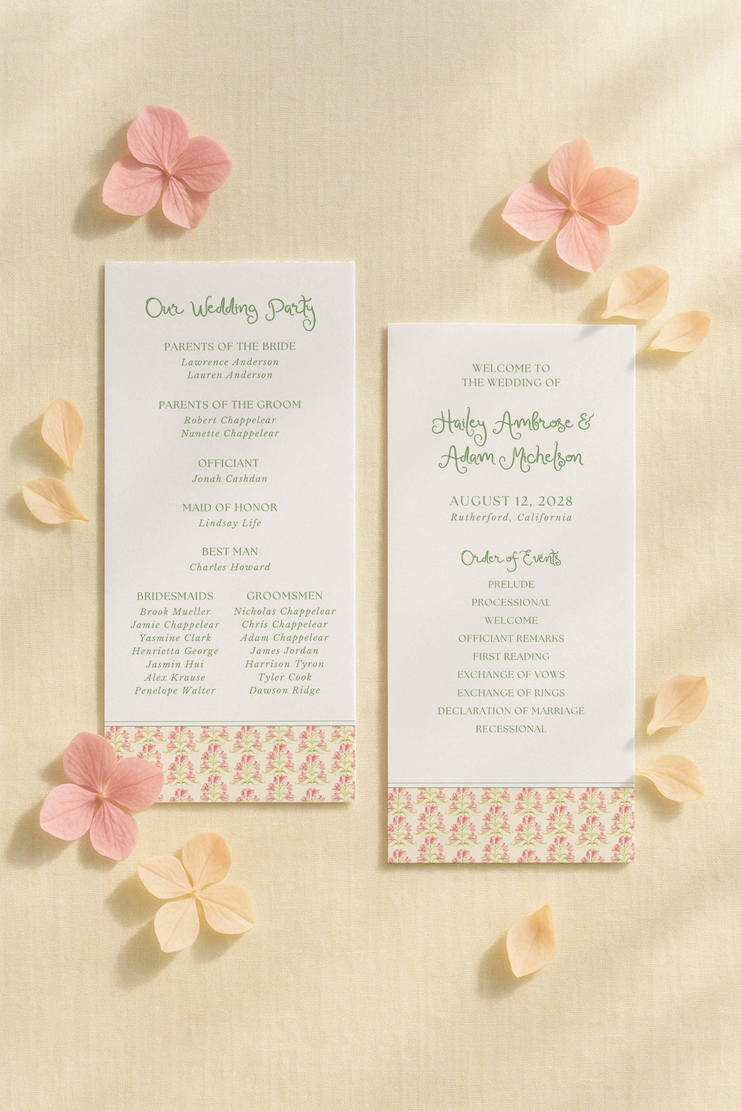 Whimsical Garden Wedding Program Template