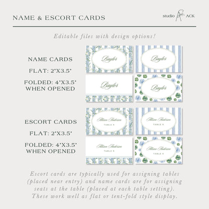 Blue, White & Green Wedding Template Bundle