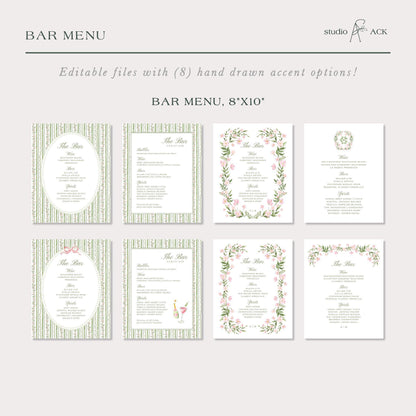Grandmillennial Floral Wedding Template Bundle