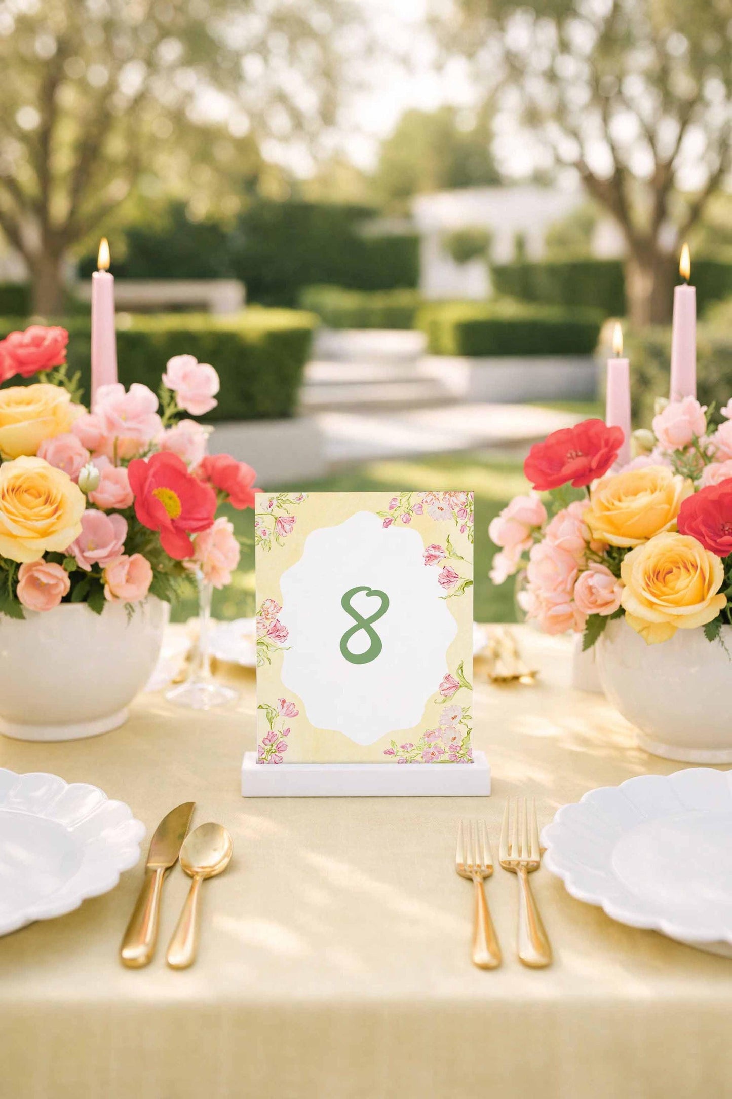 Whimsical Garden Wedding Table Number Template