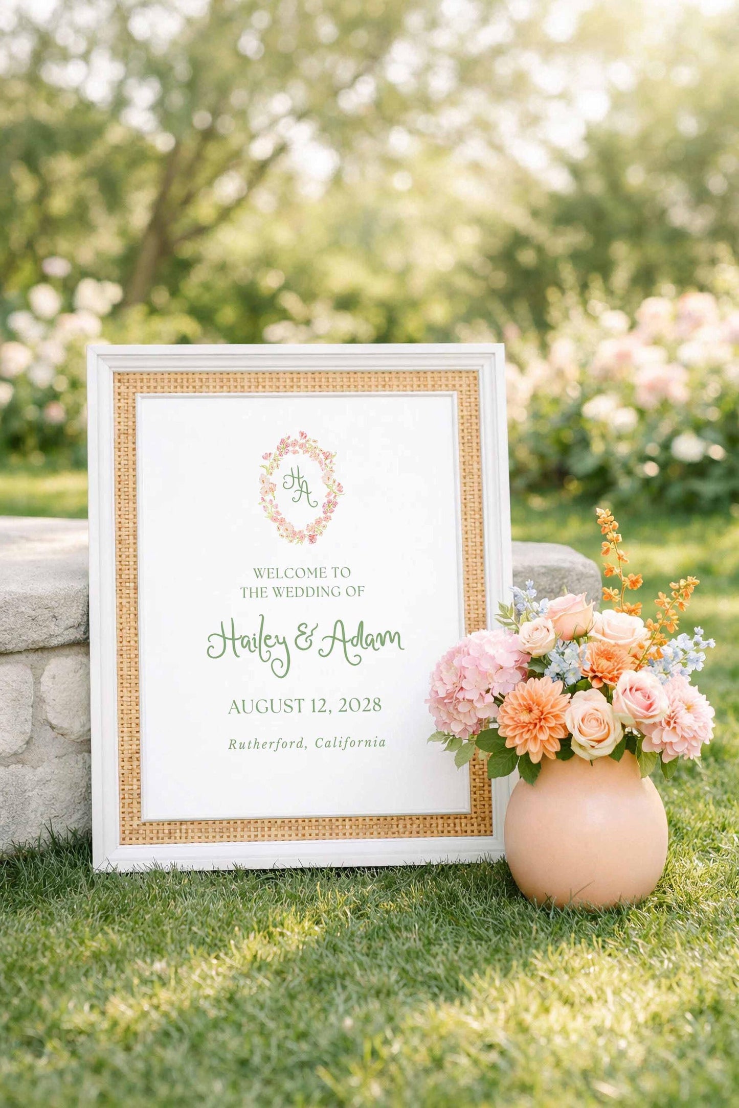 Whimsical Garden Wedding Welcome Sign Template
