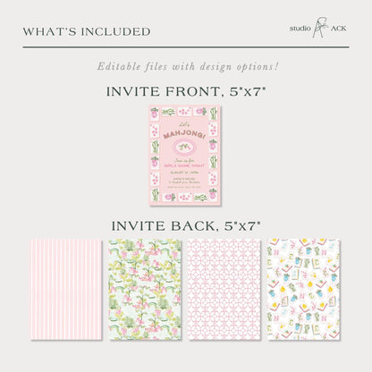 Mahjong Party Invitation Template