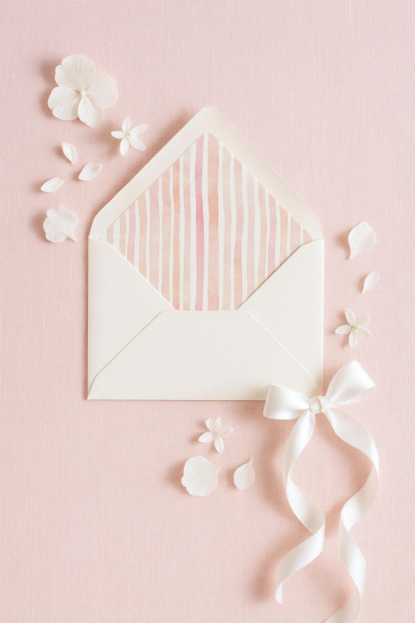 Watercolor Striped Envelope Liners for A7 Euro Flap Invitations Template