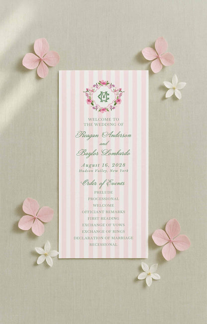 Purple Floral Wedding Program Template
