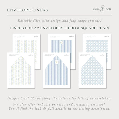 Blue Rattan Envelope Liner Template
