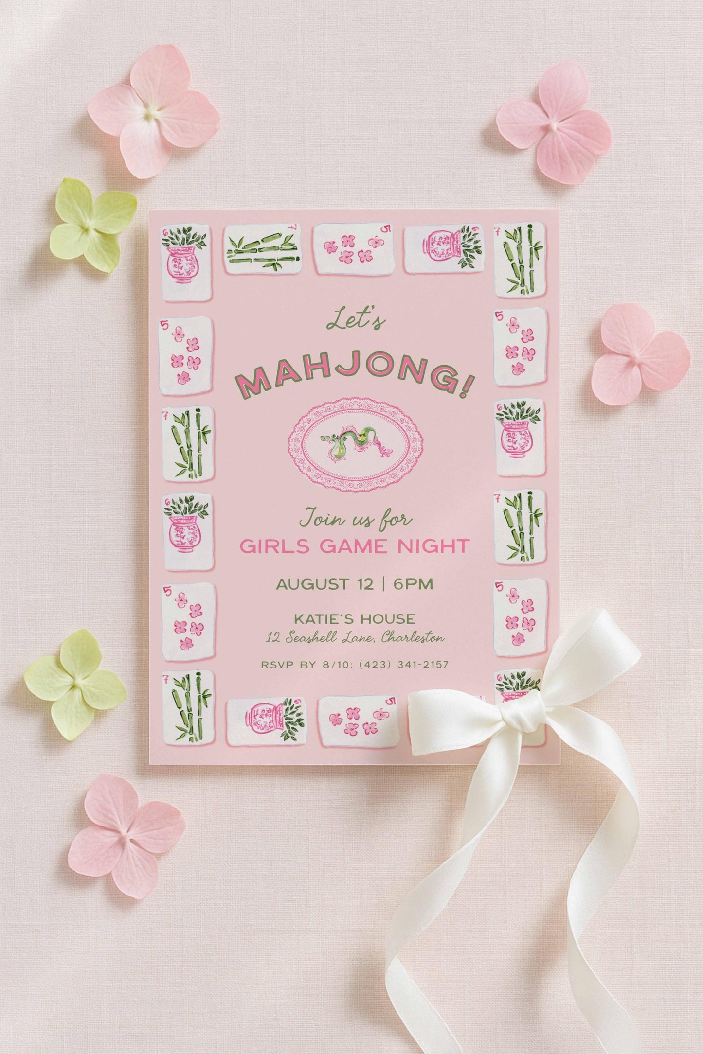 Mahjong Party Invitation Template