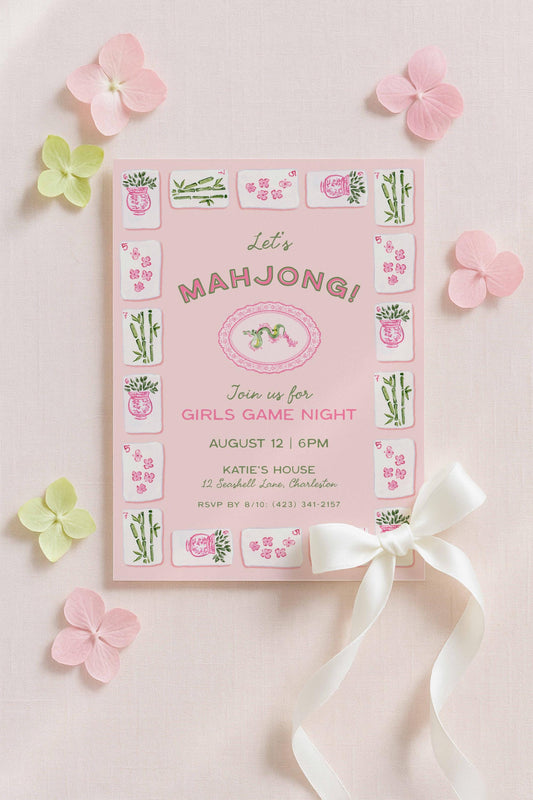 Mahjong Party Invitation Template