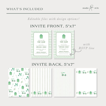 Golf Baby Shower Invitation Template