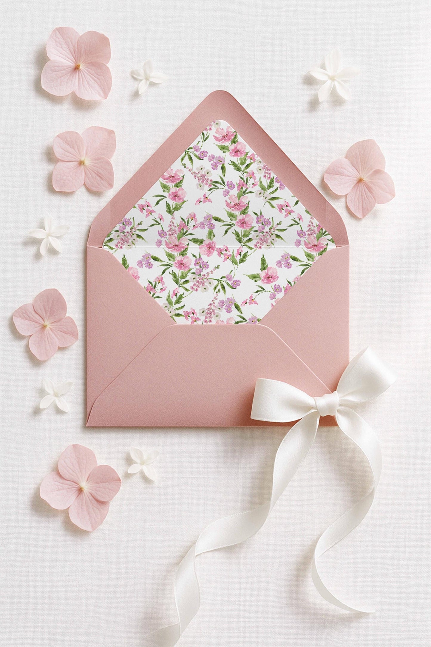 Purple Floral Envelope Liner Template