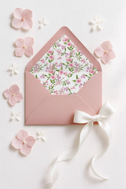 Purple Floral Envelope Liner Template