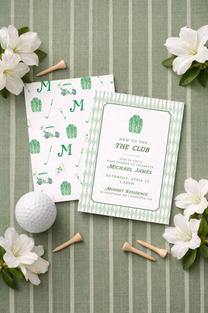 Golf Baby Shower Invitation Template