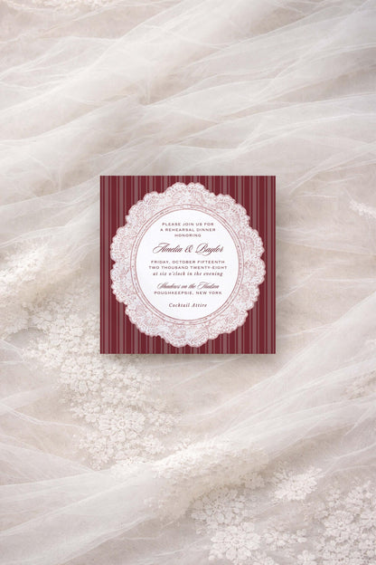 Vintage Lace Rehearsal Dinner Invitation