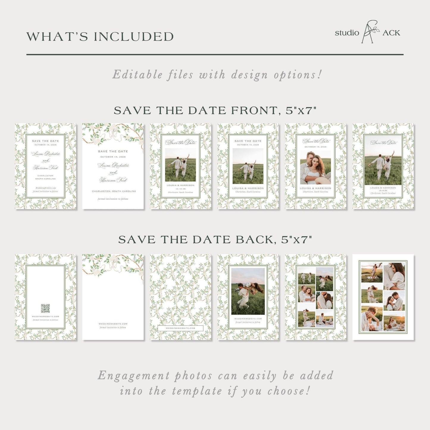 Neutral Chinoiserie Save the Date Template