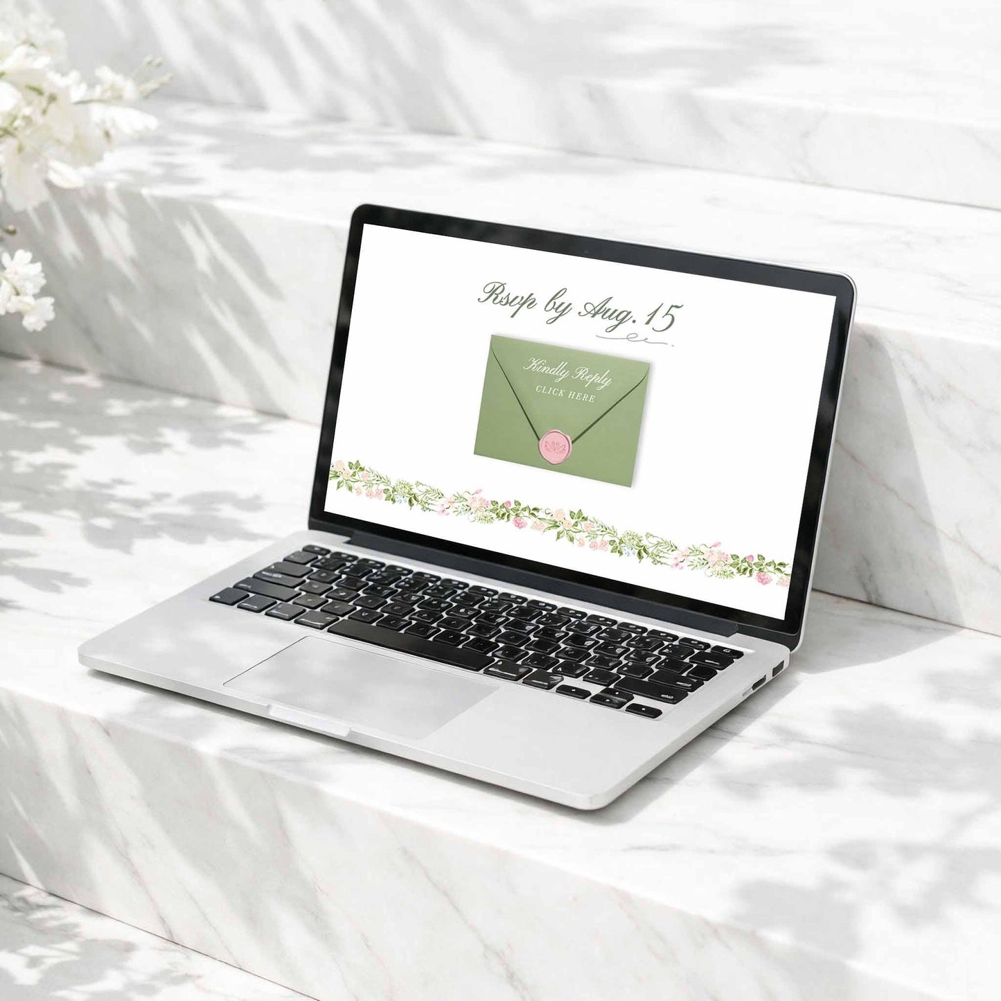 Hand-Painted Floral Wedding Website Template