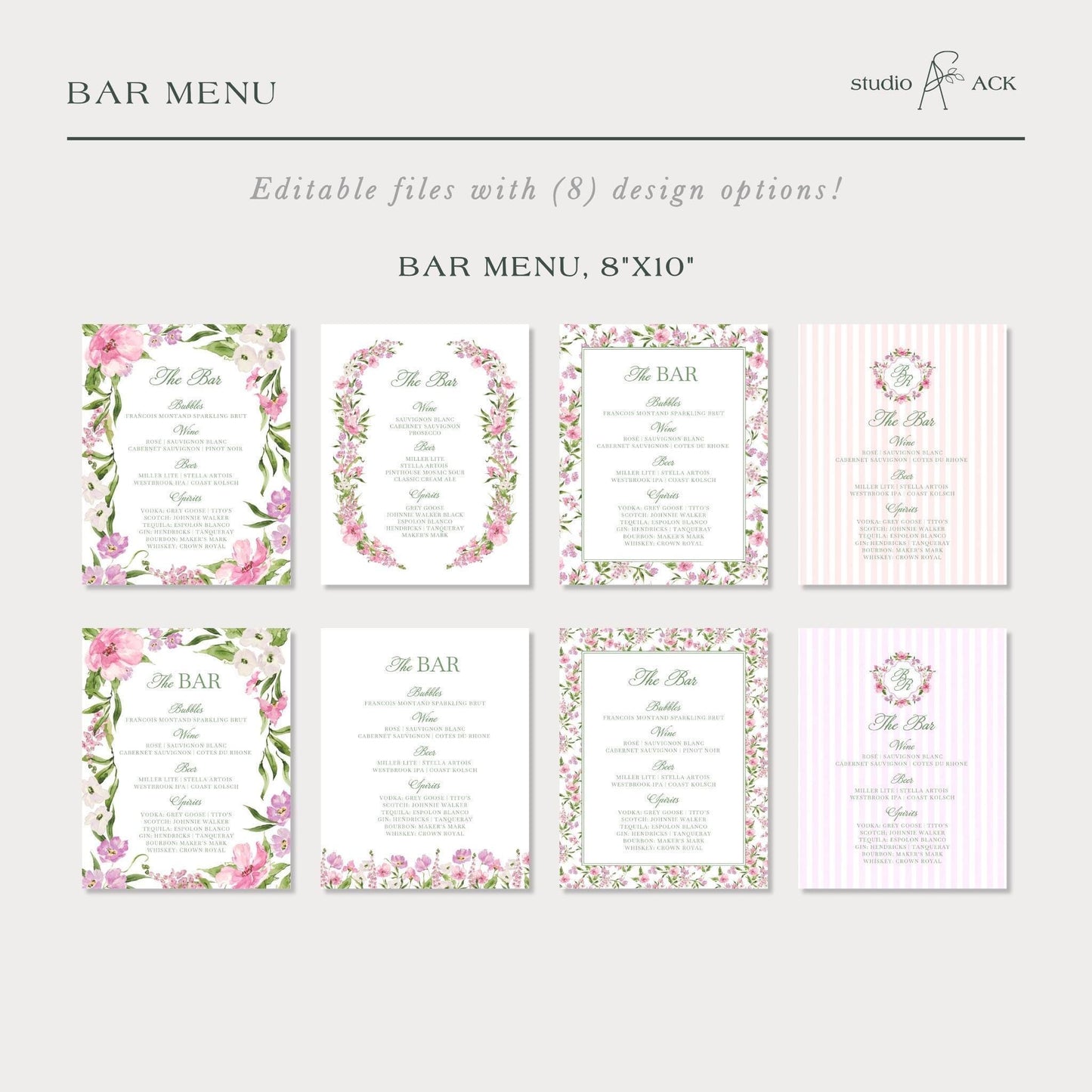 Purple Floral Wedding Template Bundle