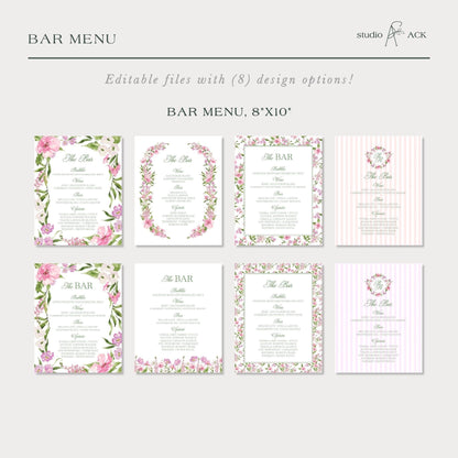 Purple Floral Wedding Template Bundle