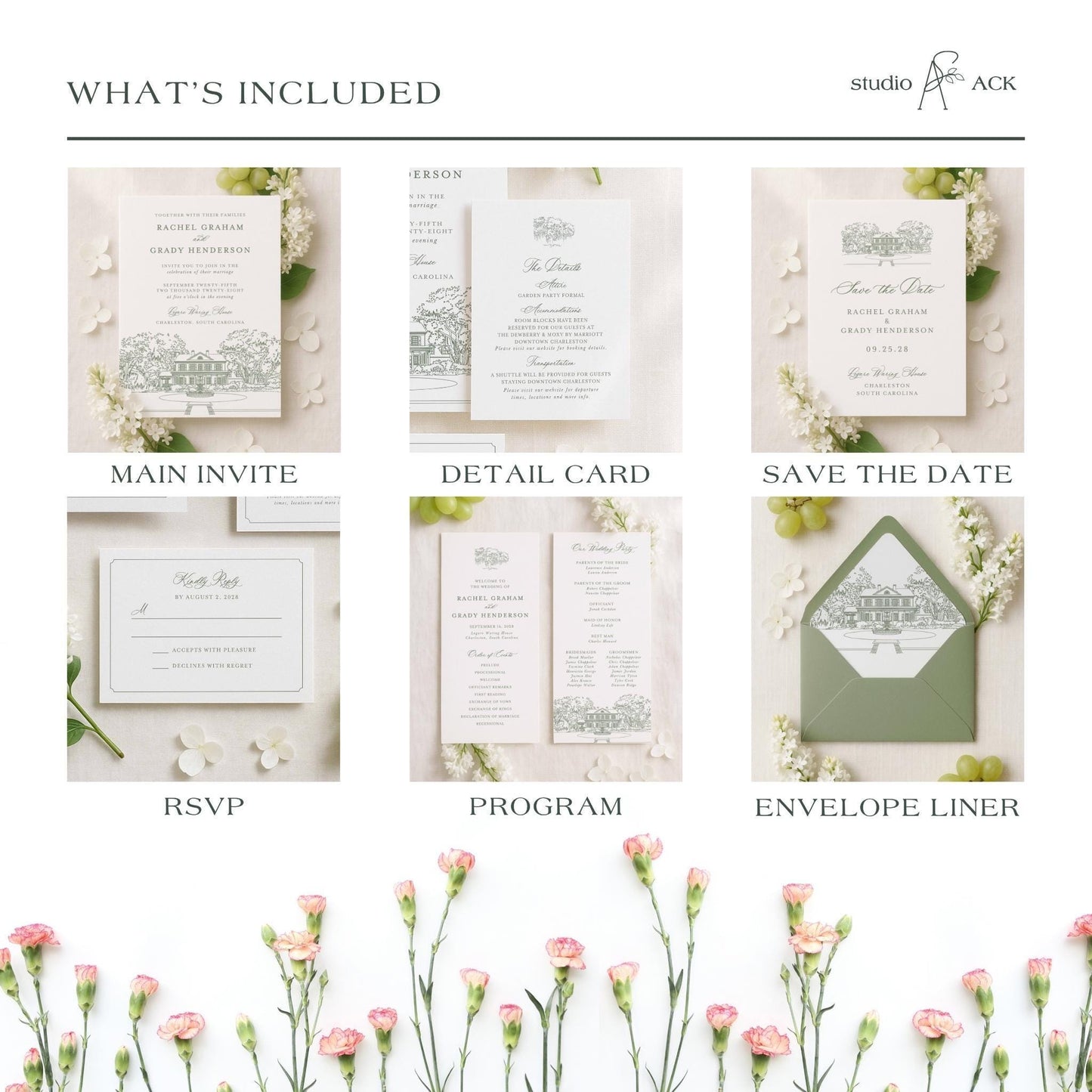 Legare Waring House Wedding Template Bundle