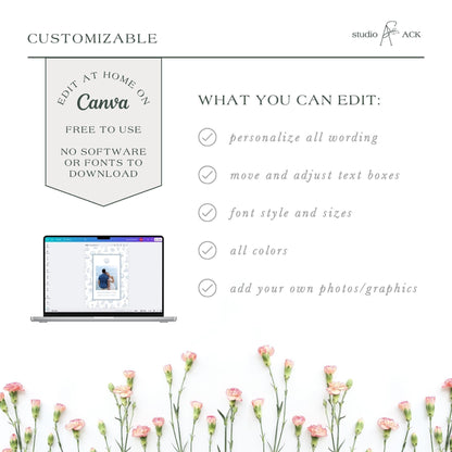 Coastal Toile Save the Date Template