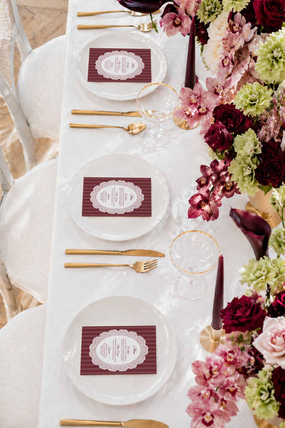 Vintage Lace Wedding Menu Template