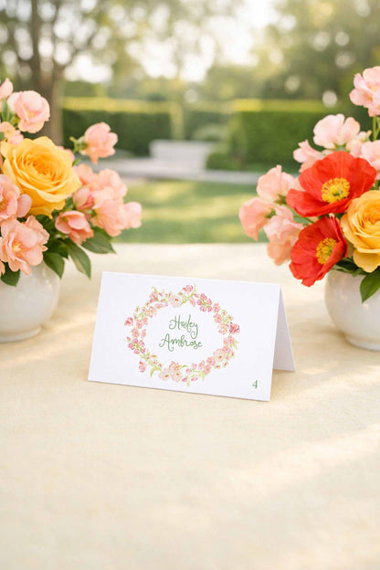 Whimsical Garden Wedding Escort Card Template