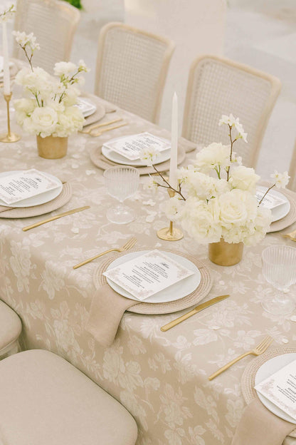 Neutral Floral Line Art Wedding Menu Template