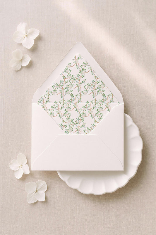 Neutral Chinoiserie Envelope Liner Template