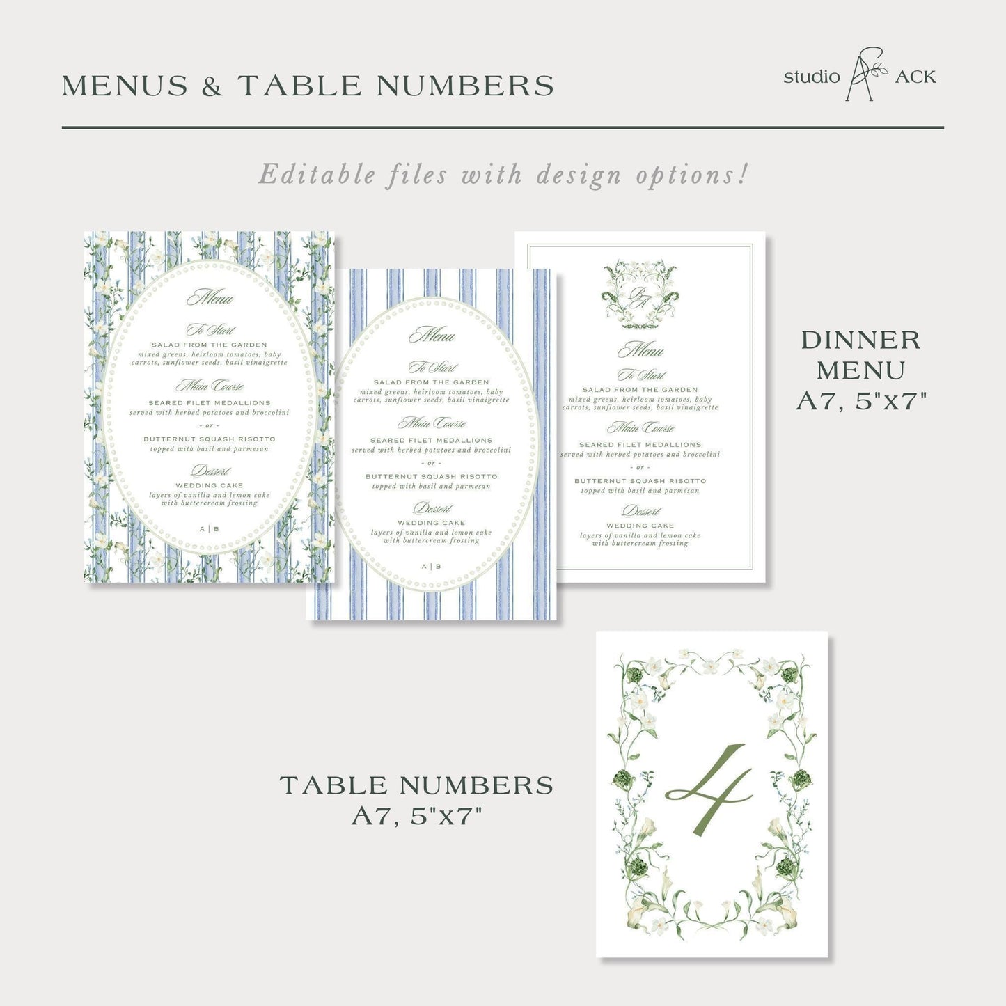Blue, White & Green Wedding Template Bundle