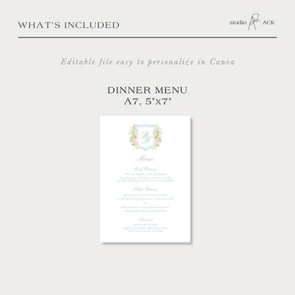 Colorful Floral Wedding Menu Template
