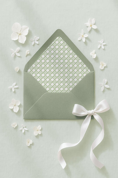 Green Rattan Envelope Liner Template