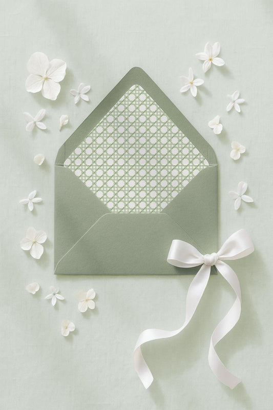 Green Rattan Envelope Liner Template