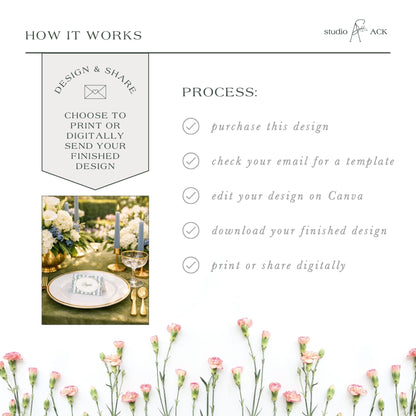 The image is a collage of various images, including a floral arrangement, a table setting, and a digital design. The text in the image provides information about the design and sharing process, but it does not contain any descriptive text about the individual images.