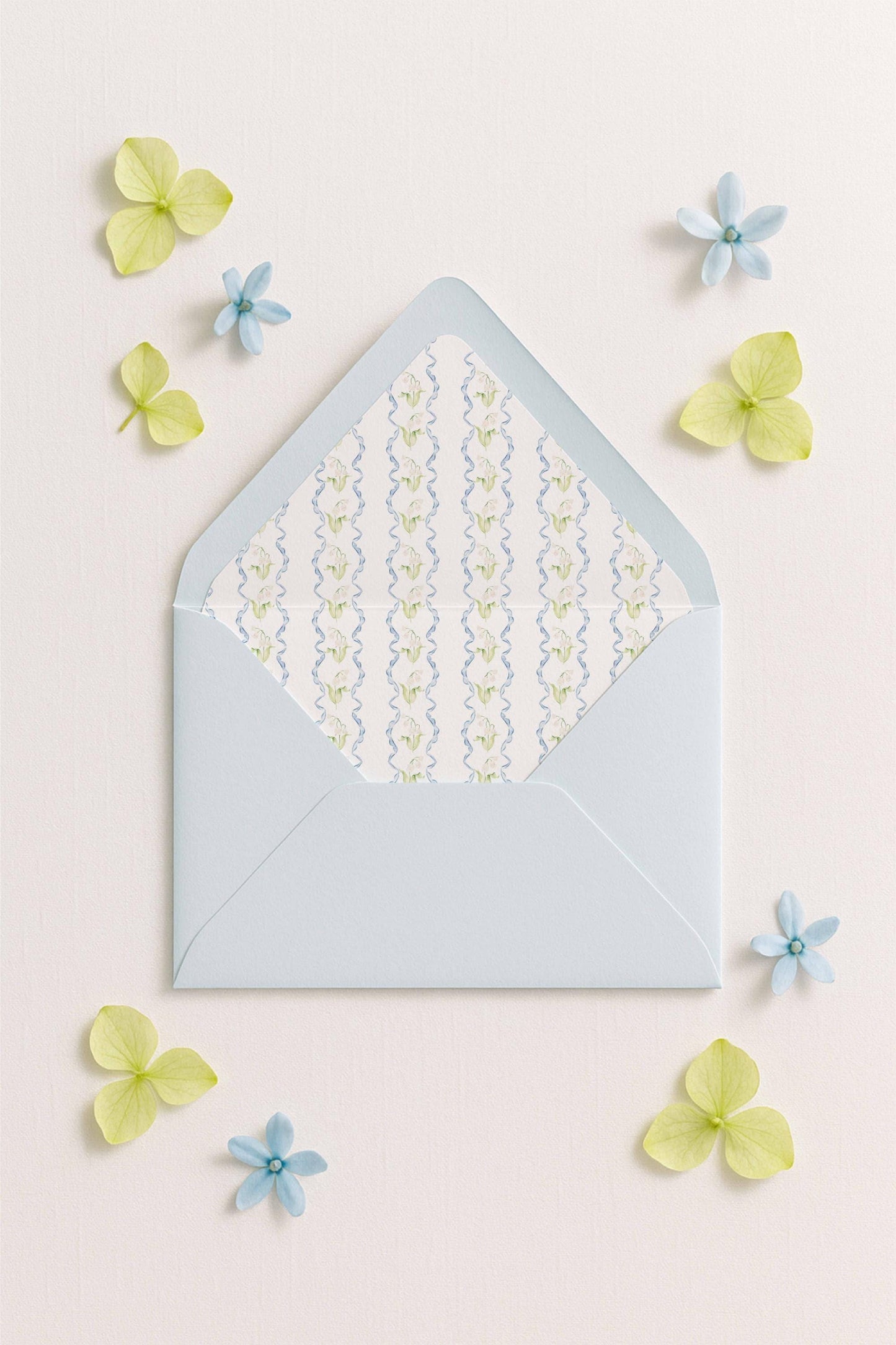 Blue Rattan Wedding Invitation Suite Template