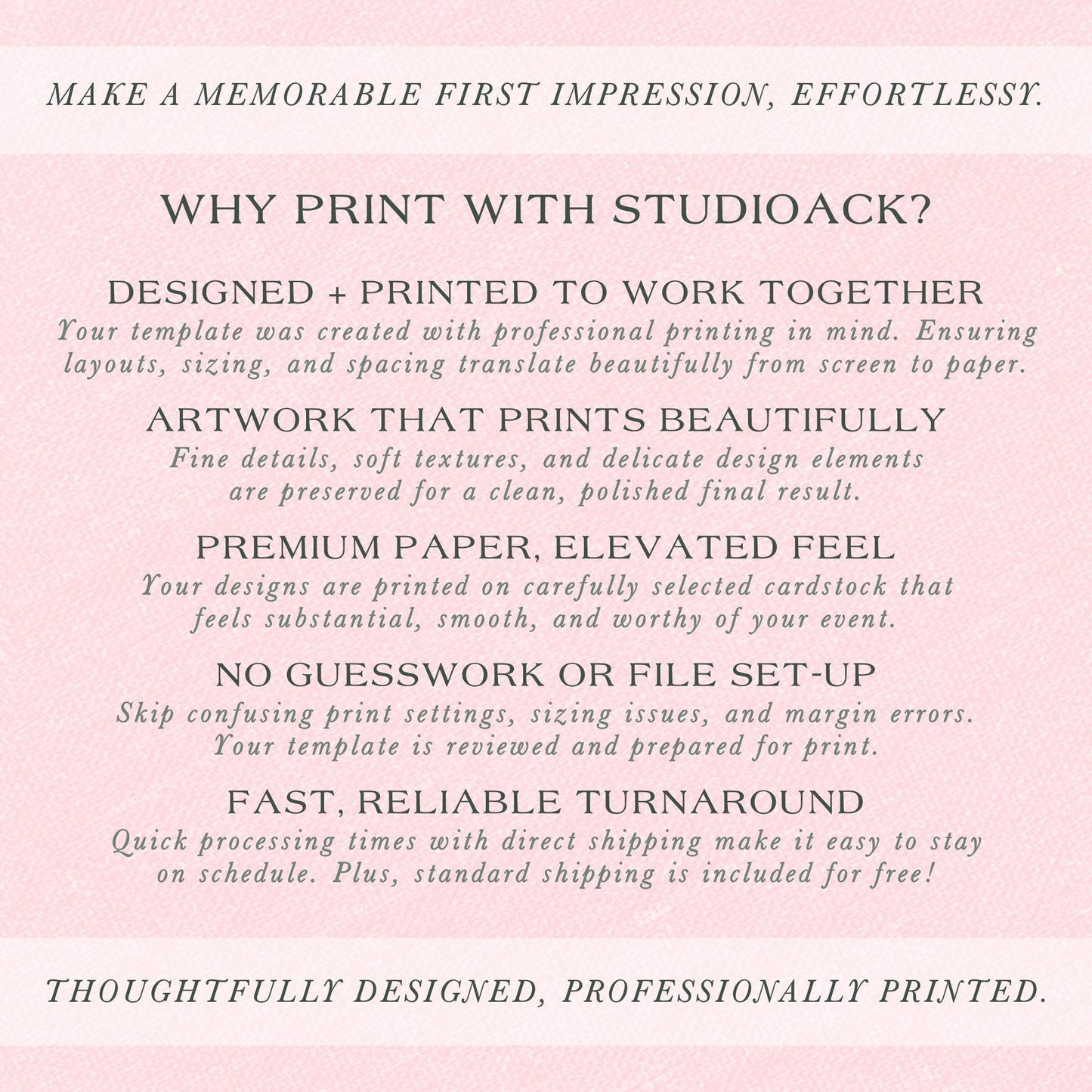 Invitation Suite Professional Printing | Wedding Invite Card Stock Prints with Envelopes & Liners | Template Printing from studioACK